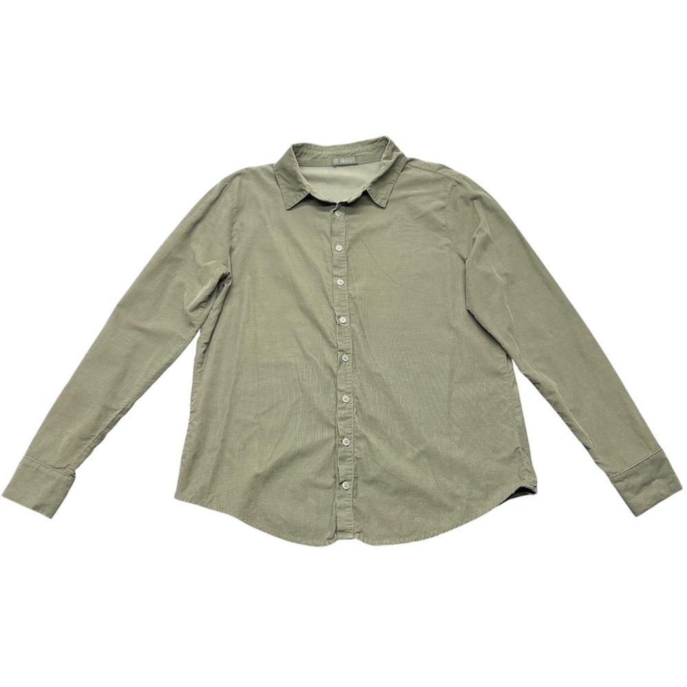 CP Shades Shirt Womens M Green Button Front Long Sleeve Minimalist Lagenlook